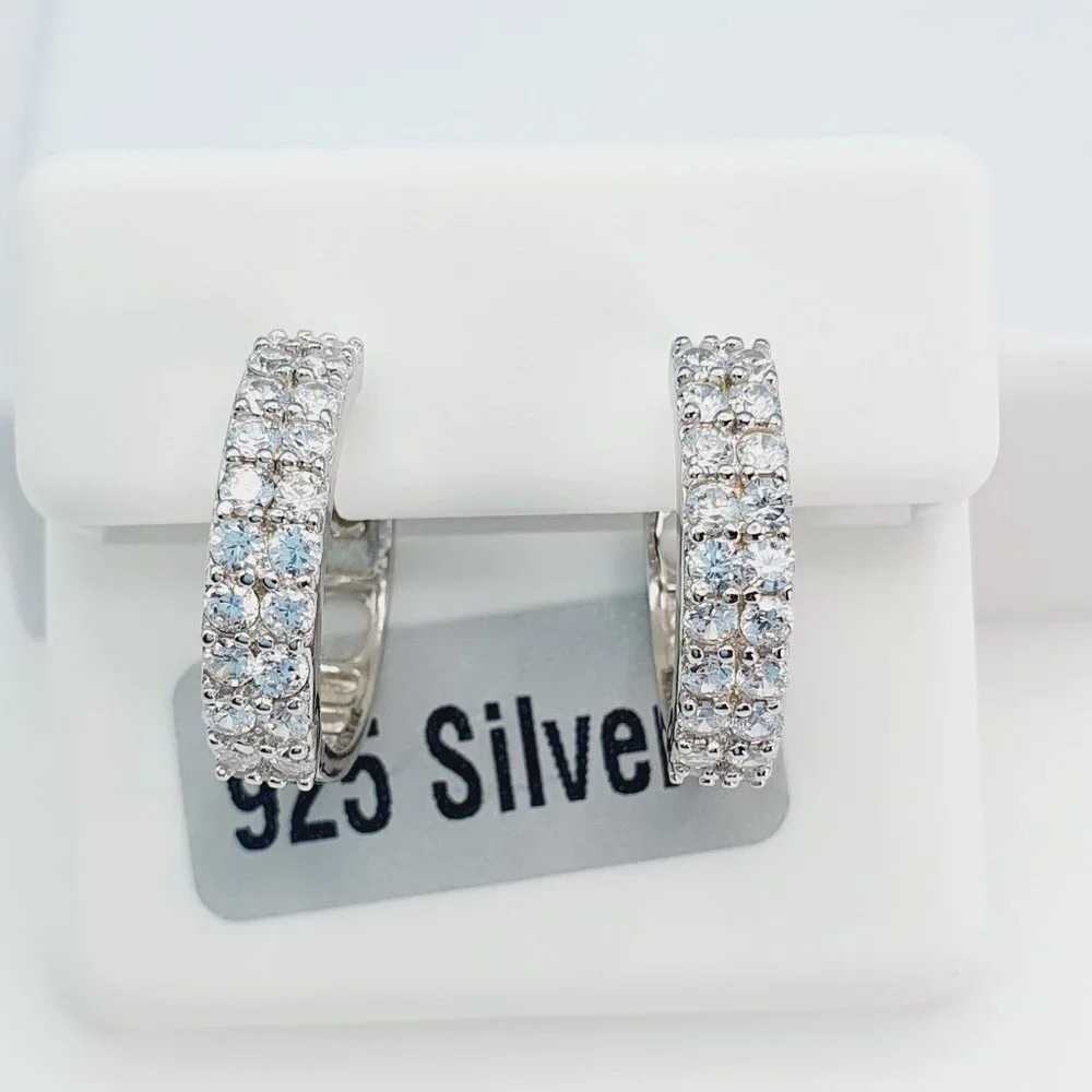 "925 Sterling Silver Cubic Zirconia Earrings, U19254868